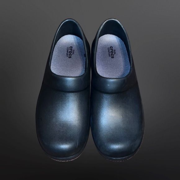 NWOB CROCS Unisex Duel Comfort On The Clock Black Work Slip Ons Size W9 - Picture 2 of 6